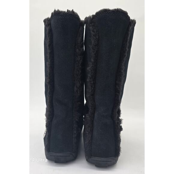 Timberland Mukluk Pullon Fur Boots Black Suede Winter Bootie Women's 8.5W - Picture 4 of 9